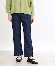 【E‐QUALITY／手洗い可／細見え】ストレートシルエットデニムパンツ
