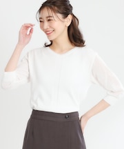 【WEB先行カラーあり／手洗い可】透かし柄デザインニット