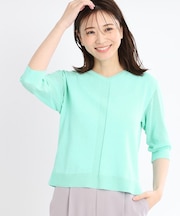 【WEB先行カラーあり／手洗い可】透かし柄デザインニット