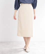 【UVカット／洗える／セットアップ可】ラップ風ナロースカート