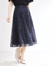 【手洗い可】幾何柄オパールフレアスカート