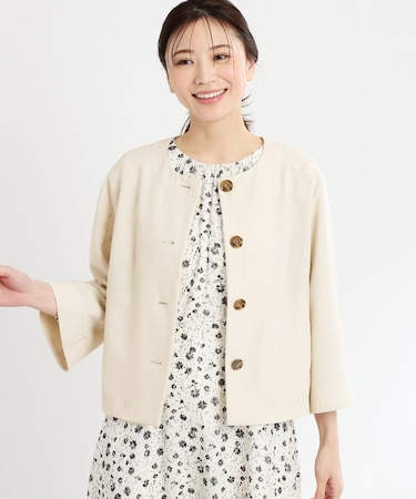 【UVカット/接触冷感/洗える/セットアップ可】クルーネックジャケット