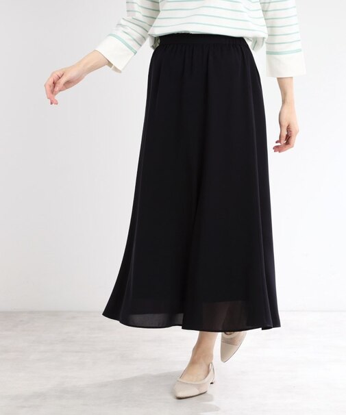 【マシンウォッシュ可】フリュイドロングスカート