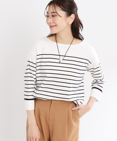 【洗える】パネルボーダープルオーバー