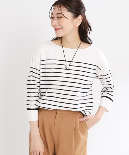 【洗える】パネルボーダープルオーバー