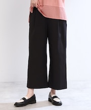 【E‐QUALITY／手洗い可】ワイドクロップドパンツ