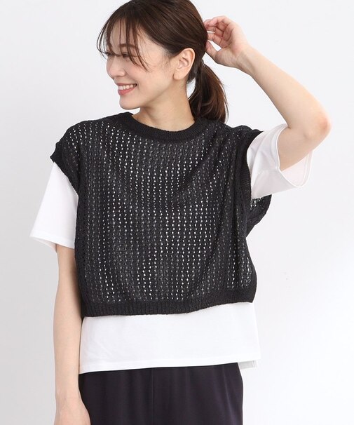 【手洗い可】メッシュニットベスト