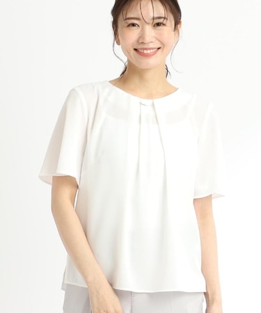 【洗える】タックディティールブラウス