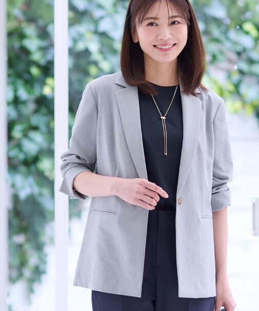 【マシンウォッシュ可／セットアップ可／通勤におすすめ】ドライタッチジャケット