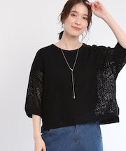 【夏SALE／E‐QUALITY／手洗い可】レーシーニット