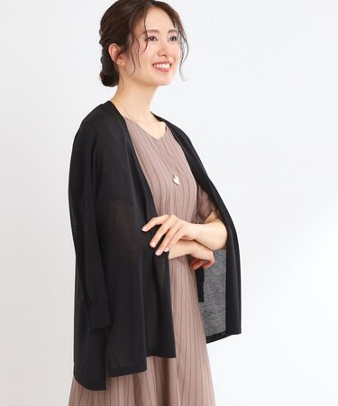【WEB先行カラーあり／手洗い可】涼しげスリットカーディガン