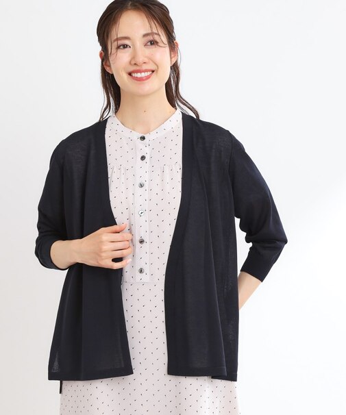 【WEB先行カラーあり／手洗い可】涼しげスリットカーディガン