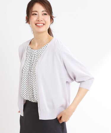 【WEB先行カラーあり／手洗い可】六分袖カーディガン