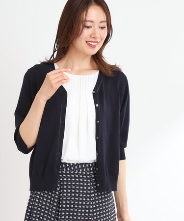 【WEB先行カラーあり／手洗い可】六分袖カーディガン