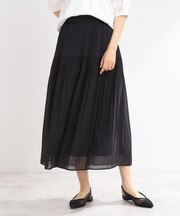 【マシンウォッシュ可】プリーツティアードスカート