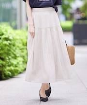 【マシンウォッシュ可】プリーツティアードスカート