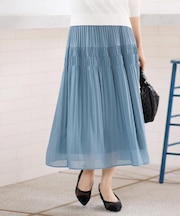 【マシンウォッシュ可】プリーツティアードスカート