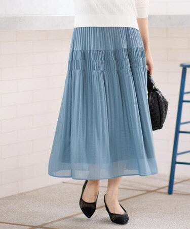 【マシンウォッシュ可】プリーツティアードスカート