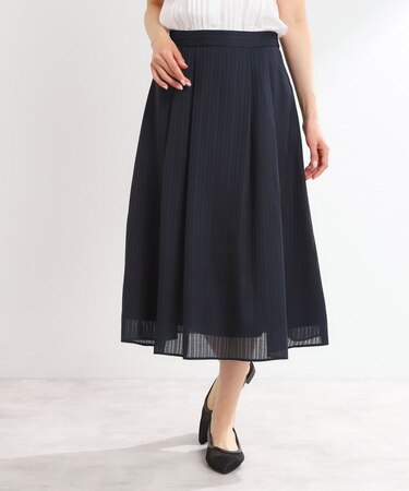 【マシンウォッシュ可】Aラインストライプスカート