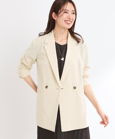 【UVカット／接触冷感／マシンウォッシュ可／吸水速乾／セットアップ可／夏の通勤におすすめ】ドライタッチダブルジャケット