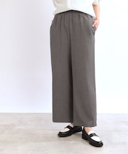 【ウエスト総ゴム／脚長効果◎】ドライタッチワイドパンツ