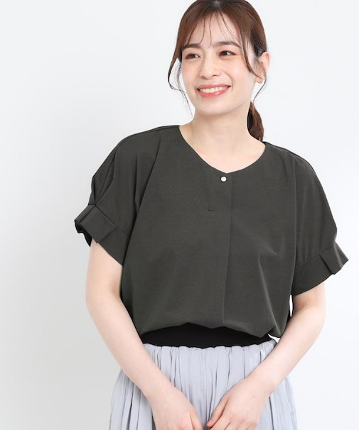 【E‐QUALITY】Vネックジャージカットソー