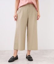 【E‐QUALITY／お腹・腰周りすっきり見え◎】ストレッチワイドクロップドパンツ