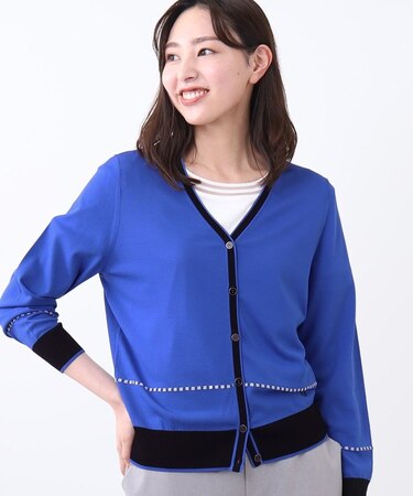 【WEB先行カラーあり／手洗い可／アンサンブル可】ひんやりタッチカーディガン