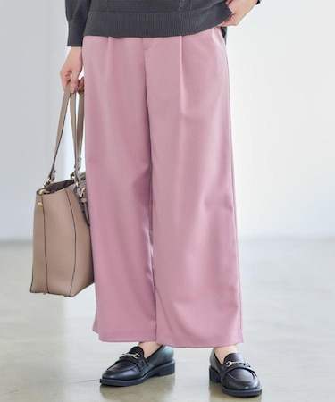 【すっきりシルエット】ワイドクロップドパンツ