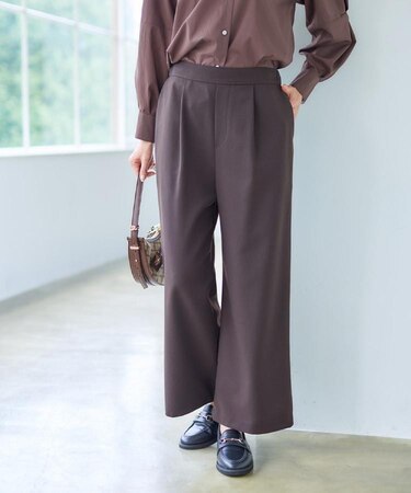 【すっきりシルエット】ワイドクロップドパンツ