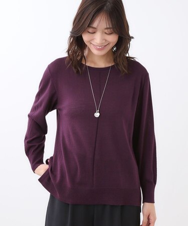 【ちくちくしない／アンサンブル可／通勤におすすめ◎】オフボディニット