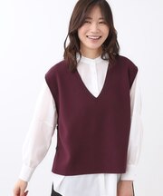 【WEB先行カラーあり／セットアップ可】Vネックニットベスト
