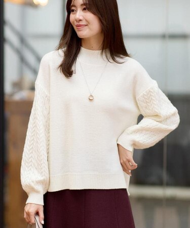 【一枚で着映え◎/ゆったりシルエット】ラメ×スパンコールウール混ニット