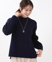 【一枚で着映え◎/ゆったりシルエット】ラメ×スパンコールウール混ニット