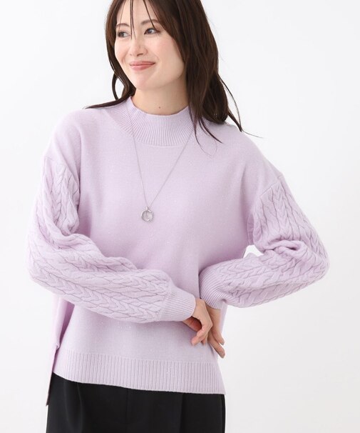 【一枚で着映え◎/ゆったりシルエット】ラメ×スパンコールウール混ニット