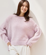 【一枚で着映え◎／ゆったり着られるワンサイズ】スパンコール×ラメニット