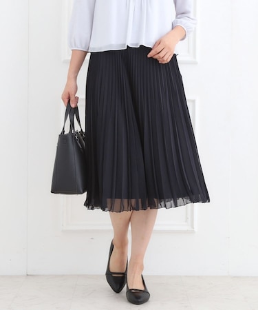 【フォーマル／入卒】シフォンジョーゼットプリーツスカート