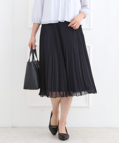 【フォーマル／入卒】シフォンジョーゼットプリーツスカート