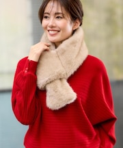 【コーディネートのアクセントに◎】リバーシブルフェイクファーストール