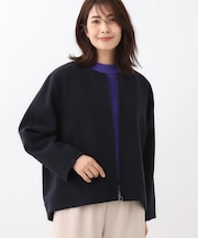 【ゆったりシルエット】ジャージメルトンコクーンジャケット
