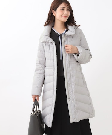 【定番人気/ウエスト調整可】フーデッドロングダウンコート