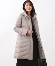 【定番人気/ウエスト調整可】フーデッドロングダウンコート