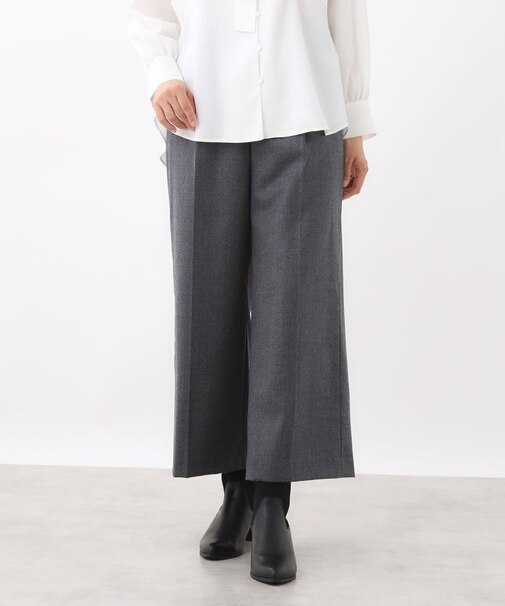 【腰周りすっきり◎】ワイドクロップドパンツ
