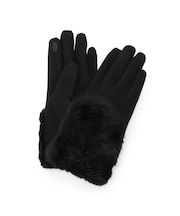 【着用したままスマホが使用できる◎】スエード調×フェイクファーグローブ