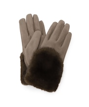 【着用したままスマホが使用できる◎】スエード調×フェイクファーグローブ