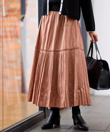 【腰周りすっきり◎】プリーツギャザースカート