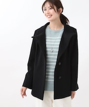 【衿が顔に当たらない◎】スタンドネックミドルコート