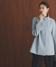 【衿が顔に当たらない◎】スタンドネックミドルコート