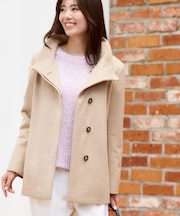 【衿が顔に当たらない◎】スタンドネックミドルコート