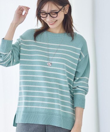 【ゆったり着られる◎】ボートネックボーダーニット